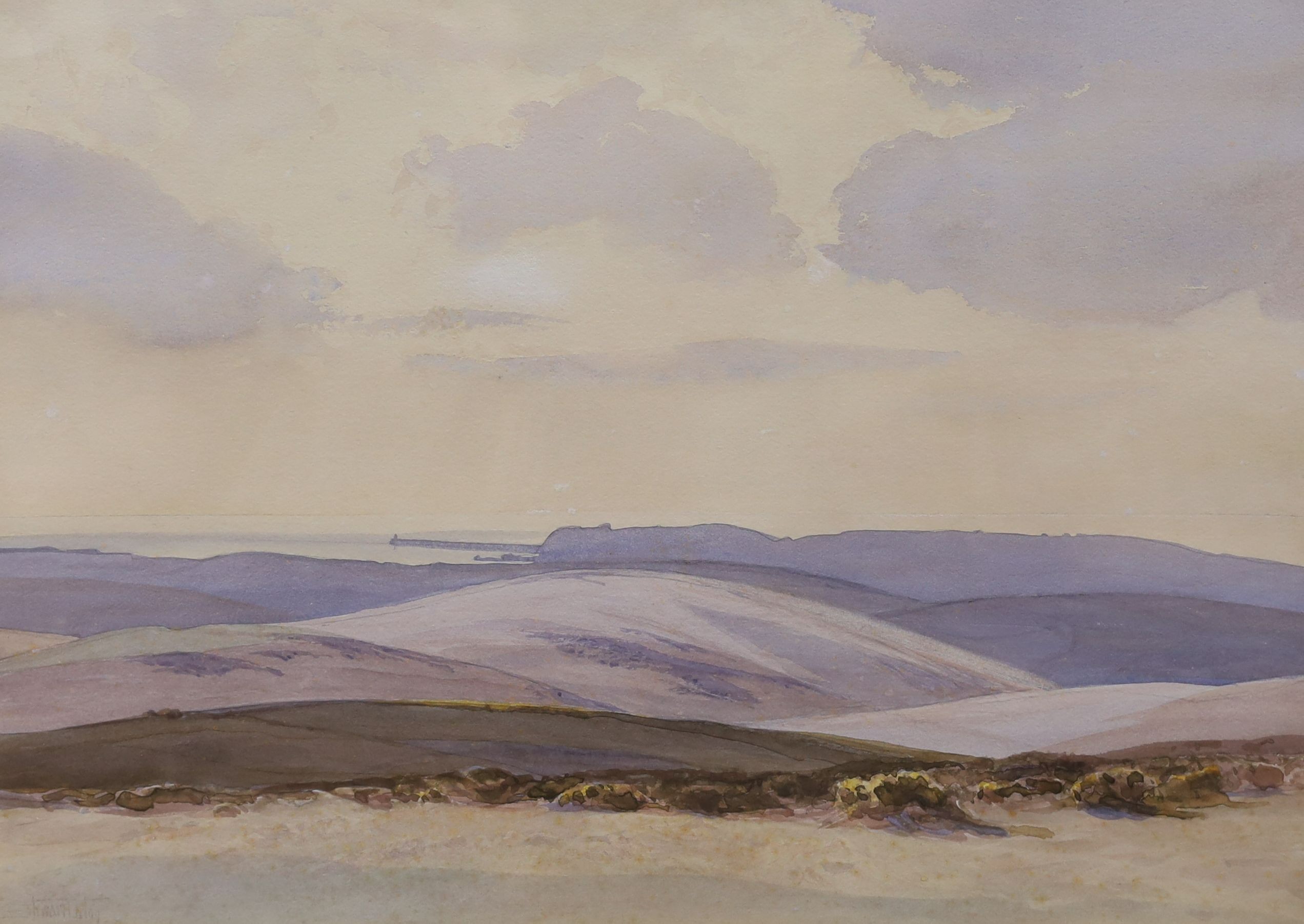 Walter Robert Stewart Acton (1879-1960), two watercolours, Views of Sussex Downland, signed, 32 x 45cm and 32 x 44cm